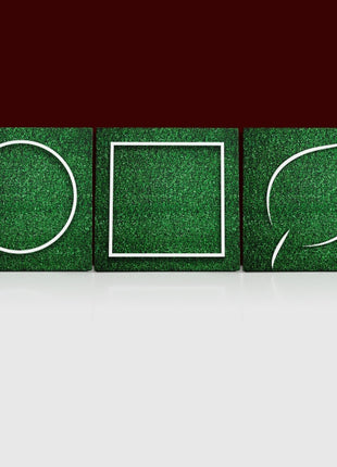 rectangle square white frame edge on green grass  AOA14318 {x3}