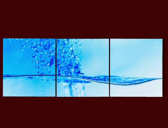 A dynamic Deep Blue water splash aqua bubbles AOA14289 {3x}