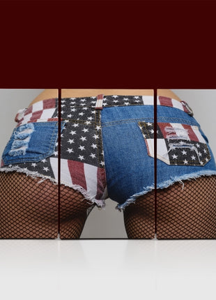 beautiful female ass in usa shorts  AOA14293 {x3}