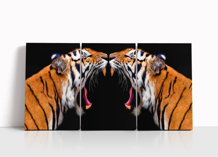 sumatran tiger roaring powerhouse Arted in dramatic hyperreal detail AOA14298 {x3}
