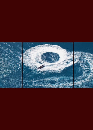 Beautiful aerial view Jet skiing in open waters AOA13022 {x3}
