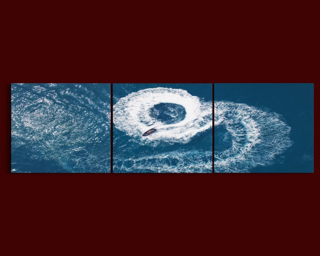 Beautiful aerial view Jet skiing in open waters AOA13022 {x3}