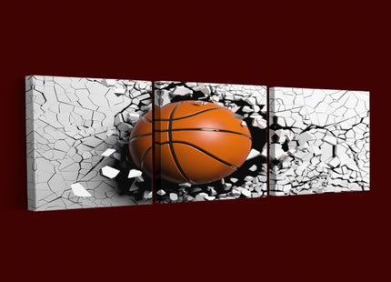 Basketball breaking forcibly through a black wall AOA13075 {x3}