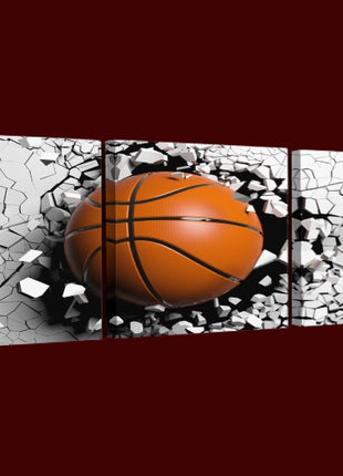 Basketball breaking forcibly through a black wall AOA13075 {x3}