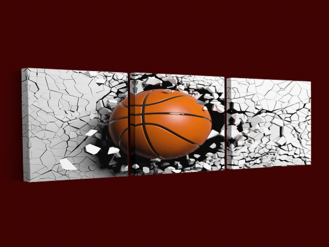 Basketball breaking forcibly through a black wall AOA13075 {x3}