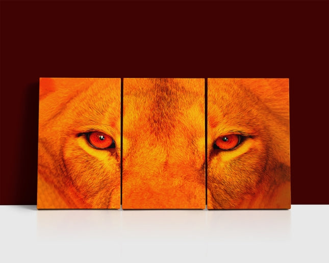 A close-up profile of a female lion with eyes set arted AOA14296 {x3}