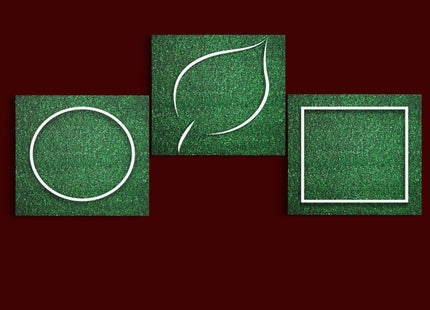 rectangle square white frame edge on green grass  AOA14318 {x3}