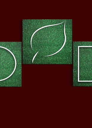rectangle square white frame edge on green grass  AOA14318 {x3}