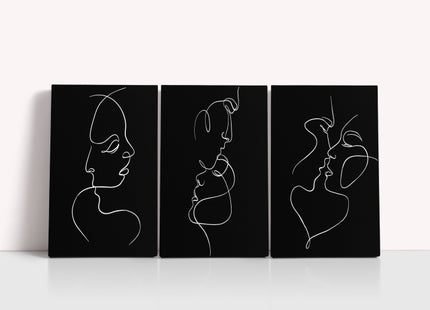 A One line faces, couple man & woman Hug minimalistic style AOA14300 {x3}