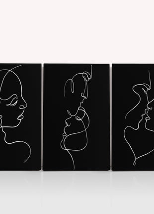 A One line faces, couple man & woman Hug minimalistic style AOA14300 {x3}