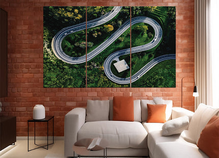 helicopter parking in Italy and  Aerial view of winding curved road  AOA13016 {x3}