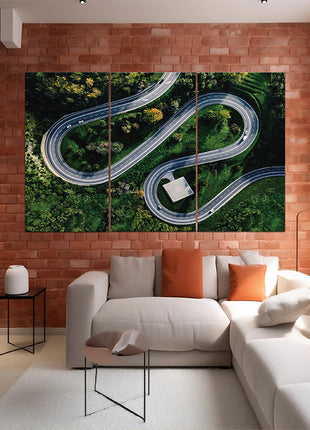 helicopter parking in Italy and  Aerial view of winding curved road  AOA13016 {x3}