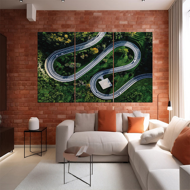 helicopter parking in Italy and  Aerial view of winding curved road  AOA13016 {x3}