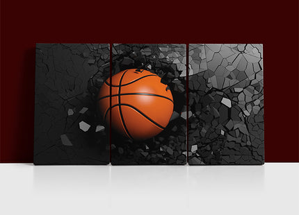 Basketball breaking forcibly through a black wall AOA13074 {x3}