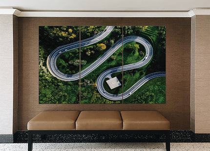helicopter parking in Italy and  Aerial view of winding curved road  AOA13016 {x3}