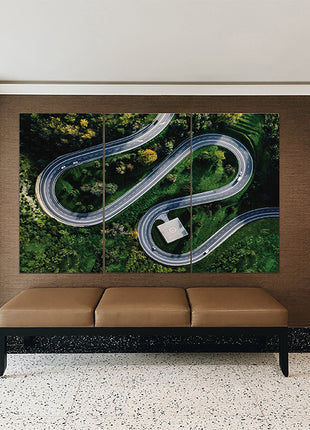 helicopter parking in Italy and  Aerial view of winding curved road  AOA13016 {x3}