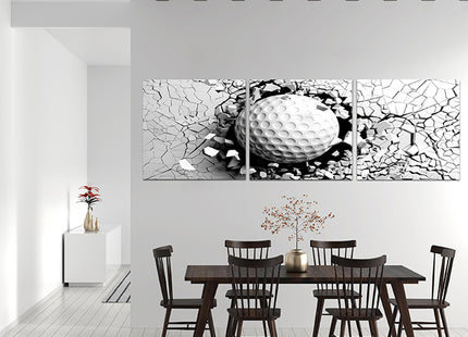 Volleyball ball breaking forcibly through a white wall AOA13077 {x3}