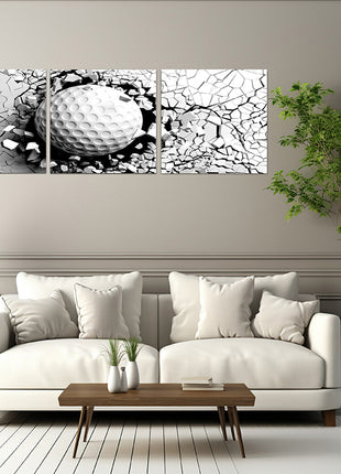 Volleyball ball breaking forcibly through a white wall AOA13077 {x3}
