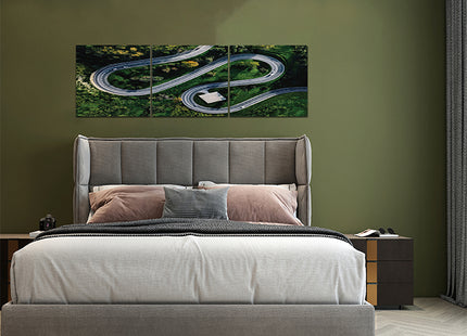 helicopter parking in Italy and  Aerial view of winding curved road  AOA13016 {x3}