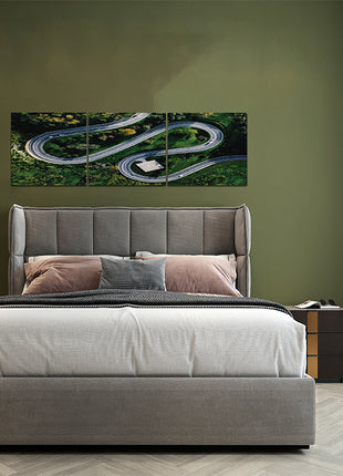 helicopter parking in Italy and  Aerial view of winding curved road  AOA13016 {x3}