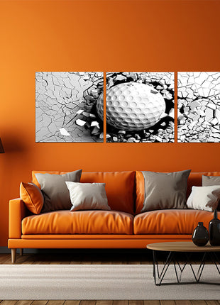 Volleyball ball breaking forcibly through a white wall AOA13077 {x3}