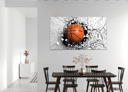 Basketball breaking forcibly through a black wall AOA13075 {x3}