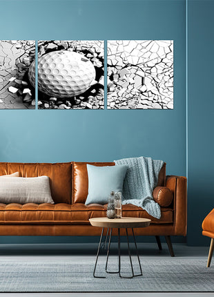 Volleyball ball breaking forcibly through a white wall AOA13077 {x3}
