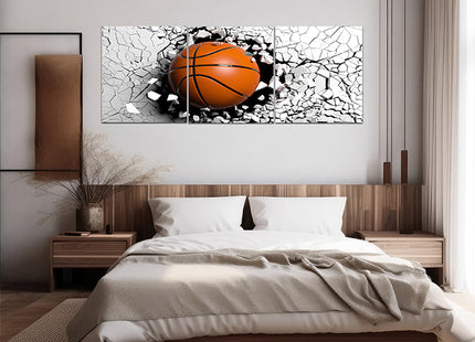 Basketball breaking forcibly through a black wall AOA13075 {x3}