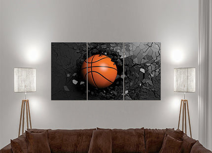 Basketball breaking forcibly through a black wall AOA13074 {x3}