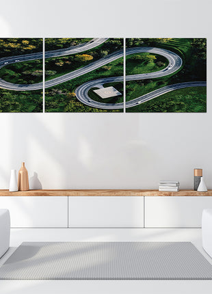 helicopter parking in Italy and  Aerial view of winding curved road  AOA13016 {x3}