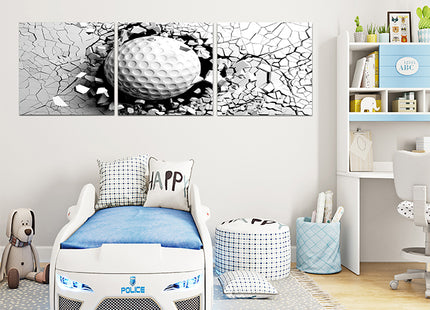 Volleyball ball breaking forcibly through a white wall AOA13077 {x3}