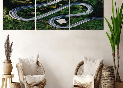 helicopter parking in Italy and  Aerial view of winding curved road  AOA13016 {x3}