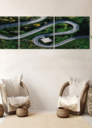 helicopter parking in Italy and  Aerial view of winding curved road  AOA13016 {x3}
