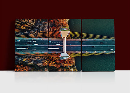 Beautiful  aerial  view of Bridge over the Vistula river Warsaw AOA13015 {x3}