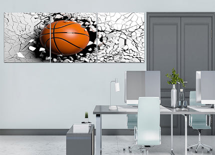 Basketball breaking forcibly through a black wall AOA13075 {x3}