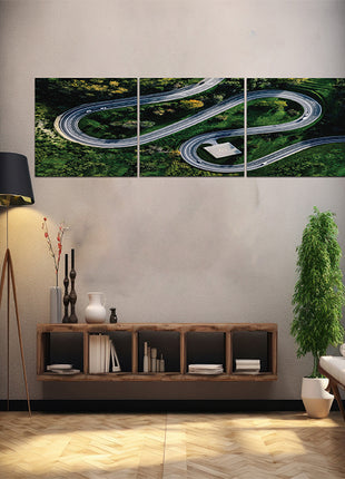 helicopter parking in Italy and  Aerial view of winding curved road  AOA13016 {x3}