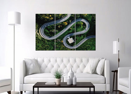 helicopter parking in Italy and  Aerial view of winding curved road  AOA13016 {x3}