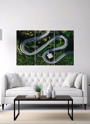 helicopter parking in Italy and  Aerial view of winding curved road  AOA13016 {x3}