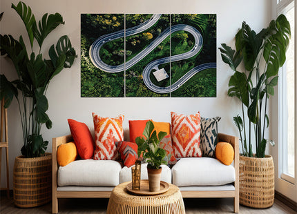 helicopter parking in Italy and  Aerial view of winding curved road  AOA13016 {x3}