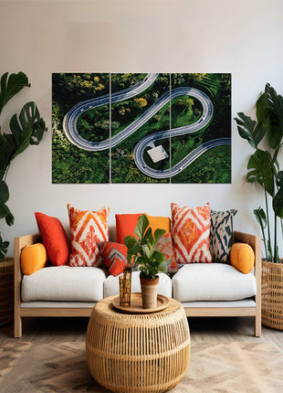 helicopter parking in Italy and  Aerial view of winding curved road  AOA13016 {x3}