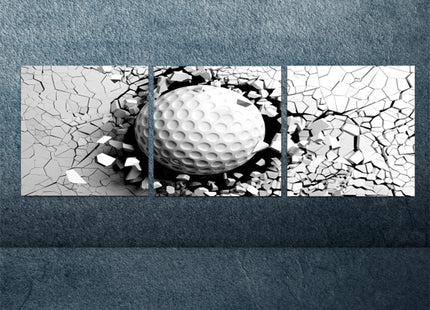 Volleyball ball breaking forcibly through a white wall AOA13077 {x3}