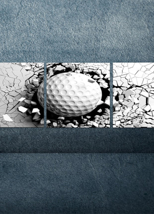 Volleyball ball breaking forcibly through a white wall AOA13077 {x3}