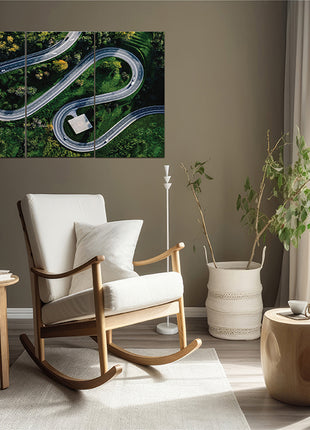 helicopter parking in Italy and  Aerial view of winding curved road  AOA13016 {x3}