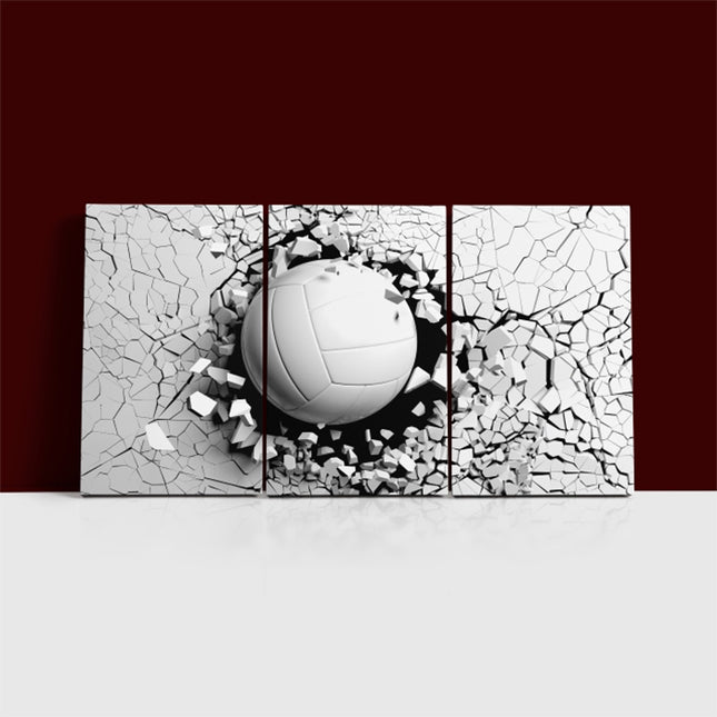Volleyball ball breaking forcibly through a white wall AOA13077 {x3}