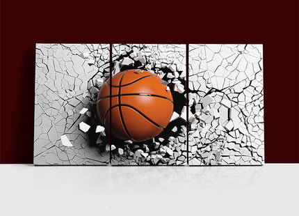 Basketball breaking forcibly through a black wall AOA13075 {x3}