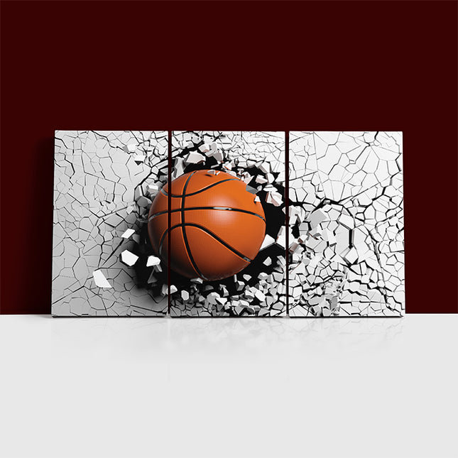 Basketball breaking forcibly through a black wall AOA13075 {x3}