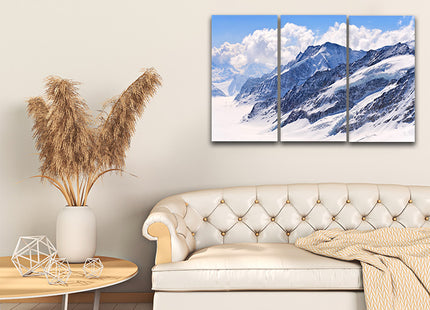 Snow Covered MOUNTAIN Swiss Alps Great Aletsch Swizerland AOA14308 {x3}