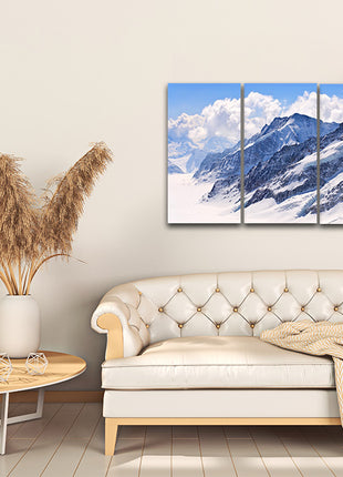Snow Covered MOUNTAIN Swiss Alps Great Aletsch Swizerland AOA14308 {x3}