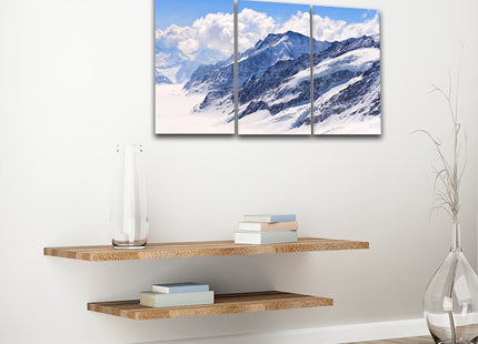 Snow Covered MOUNTAIN Swiss Alps Great Aletsch Swizerland AOA14308 {x3}