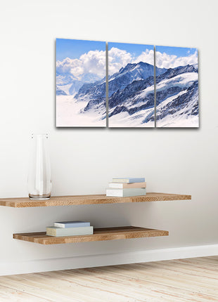 Snow Covered MOUNTAIN Swiss Alps Great Aletsch Swizerland AOA14308 {x3}